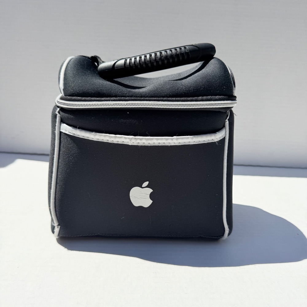 Apple Logo Employee Merch Insulated Lunch Bag Black Soft Cooler Zip Case handle